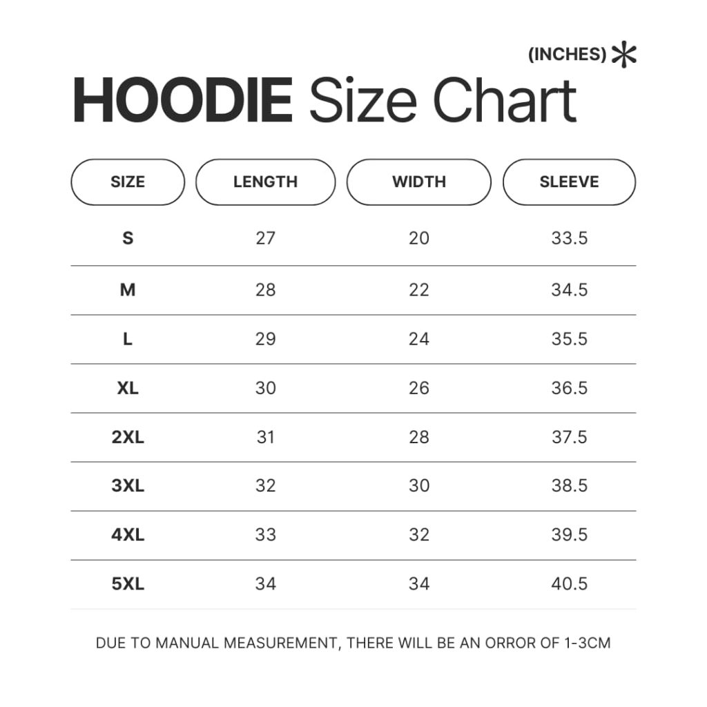 Hoodie Size Chart