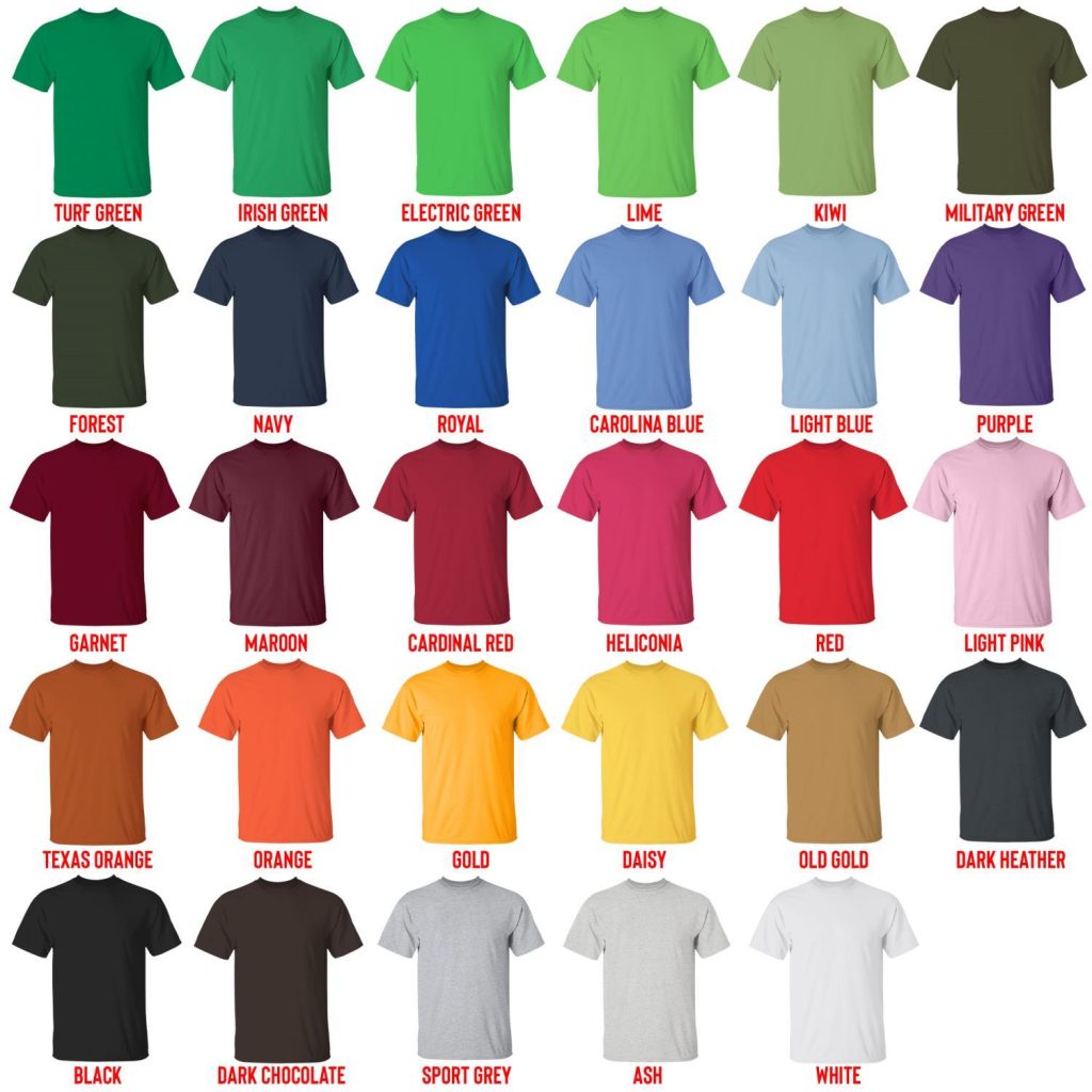 t shirt color chart - Gachiakuta Store